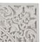White Wood Handmade Intricately Carved Floral Wall Decor with Mandala Design Set of 3 16&#x22;, 48&#x22;
